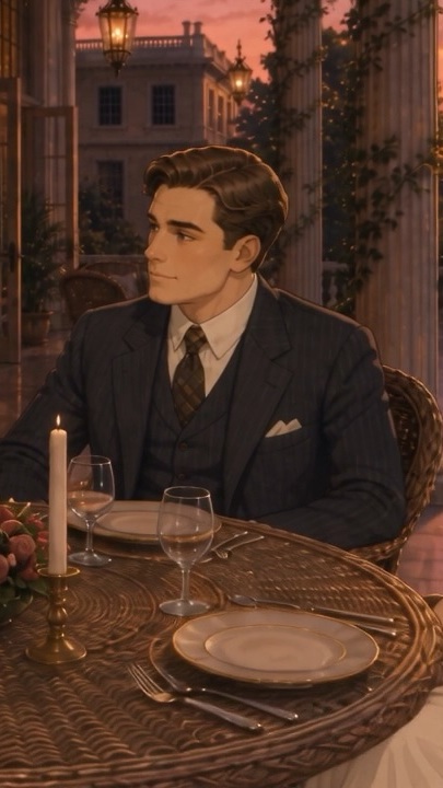 A woman at the table mid-gesture, framed vertically for a short.